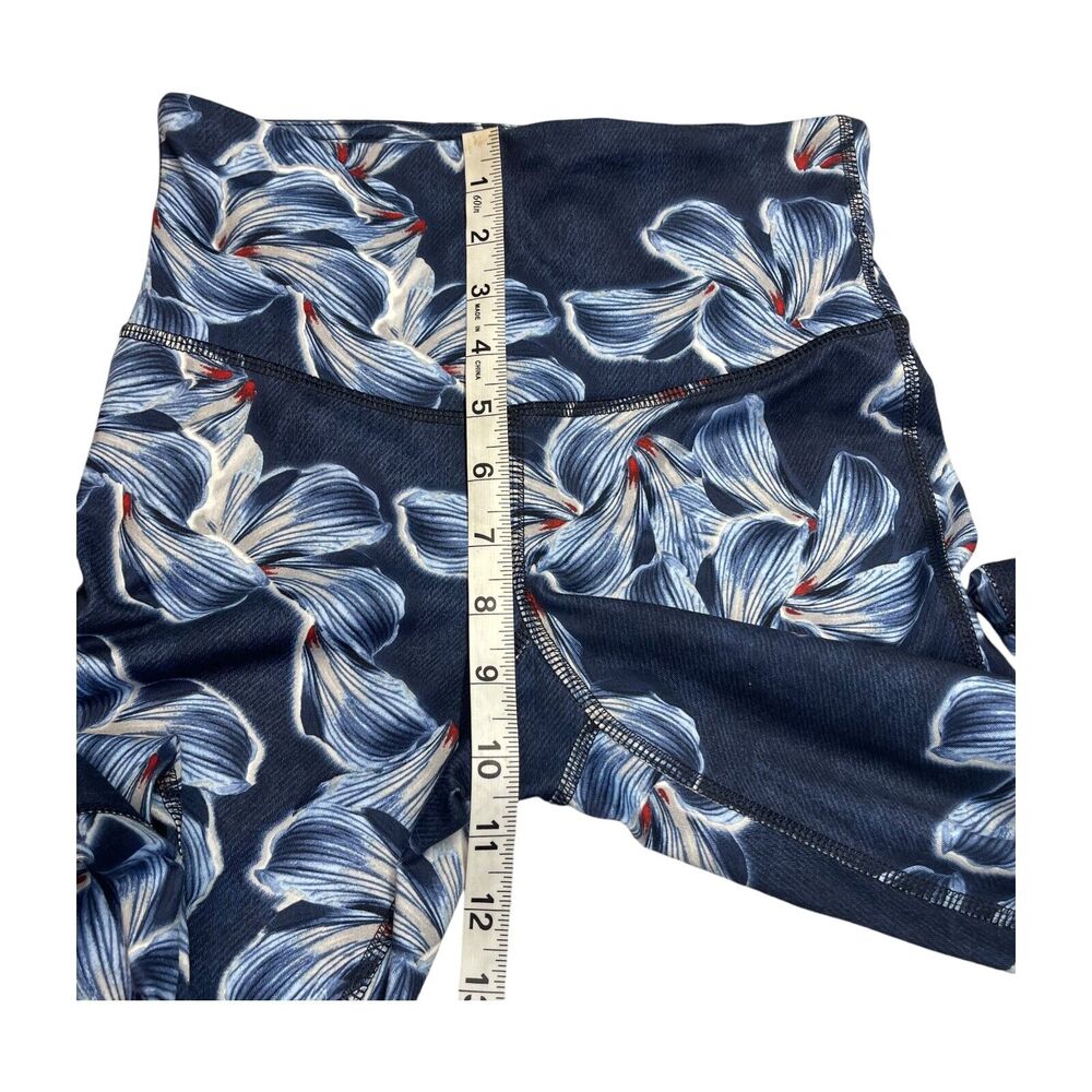 Champion Capri Leggings Women's Small Navy Floral Stretch High-Waist Performance - Picture 5 of 6